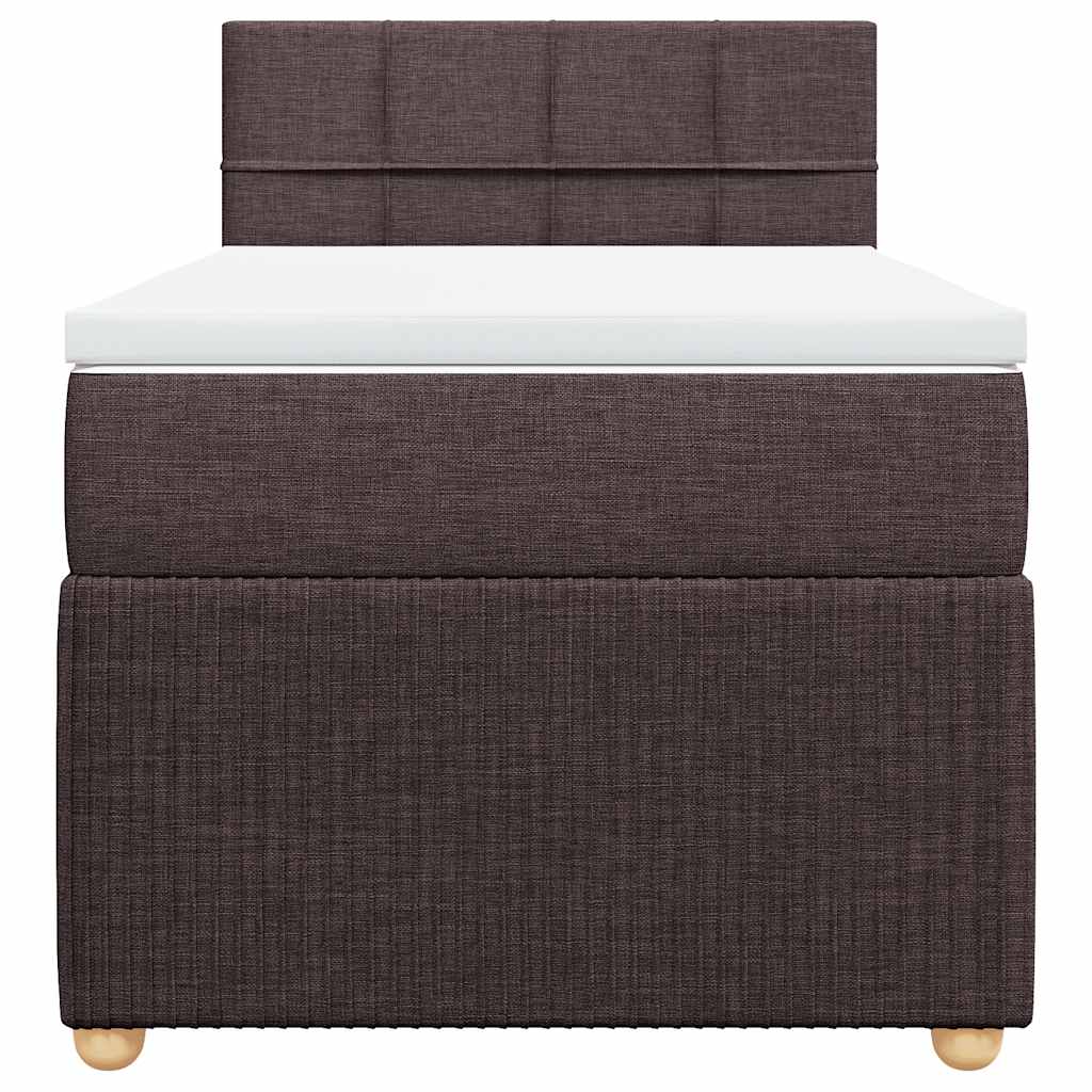 Giroletto a Molle con Materasso Marrone Scuro 100x200cm Tessuto | homemem39
