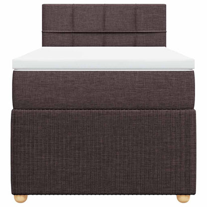 Giroletto a Molle con Materasso Marrone Scuro 100x200cm Tessuto | homemem39