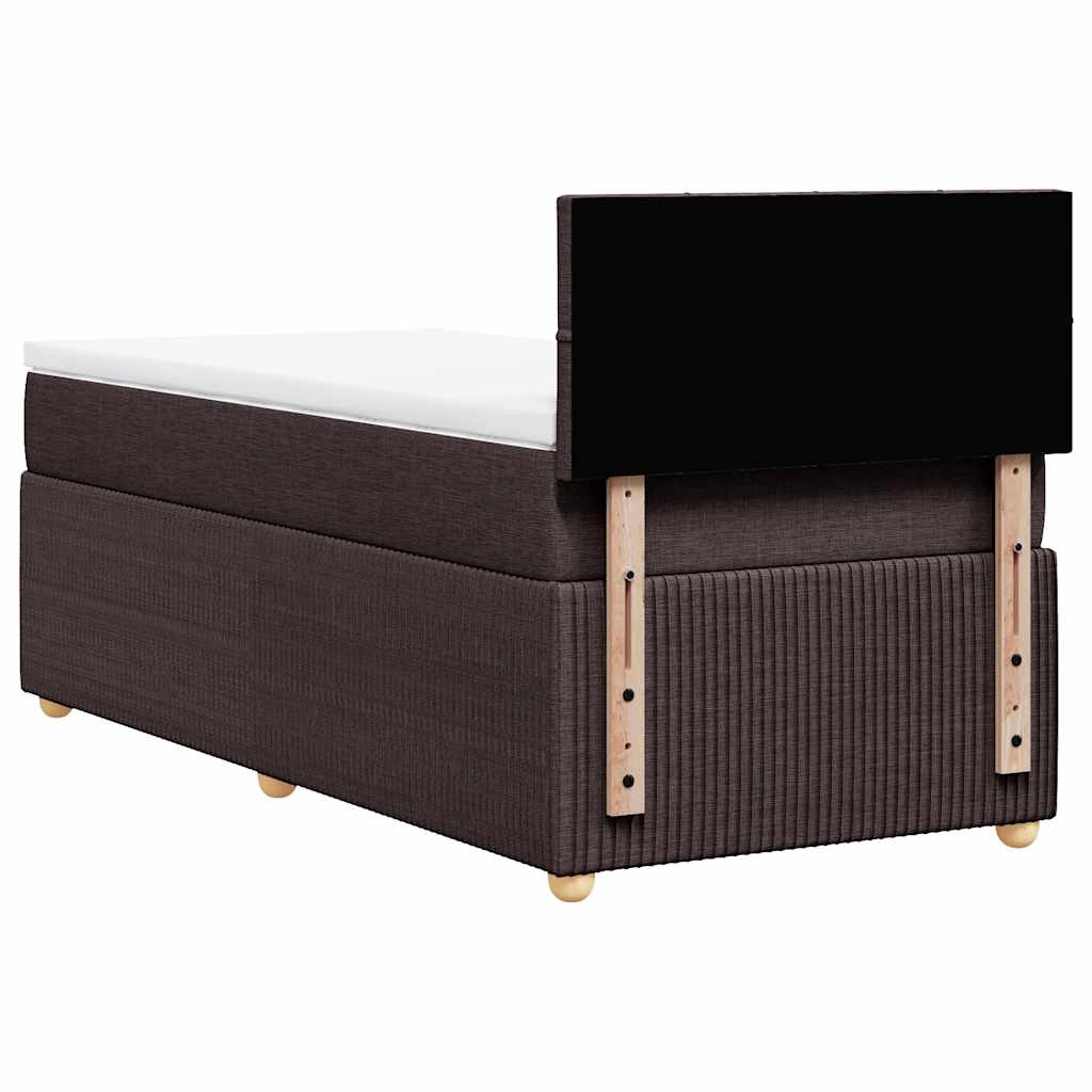 Giroletto a Molle con Materasso Marrone Scuro 100x200cm Tessuto | homemem39