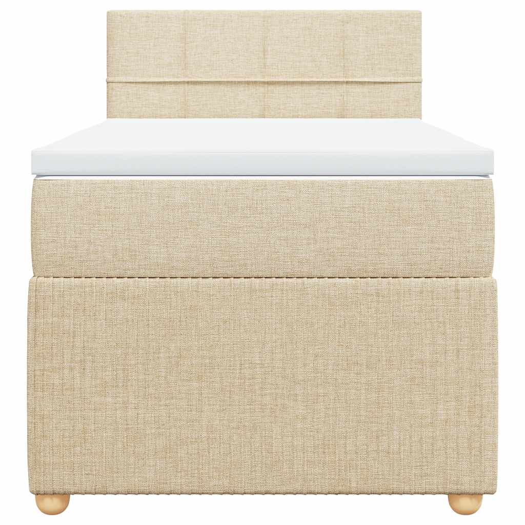 Giroletto a Molle con Materasso Crema 100x200 cm in Tessuto
