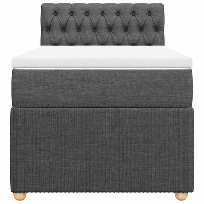 Giroletto a Molle con Materasso Grigio Scuro 100x200 cm Tessuto