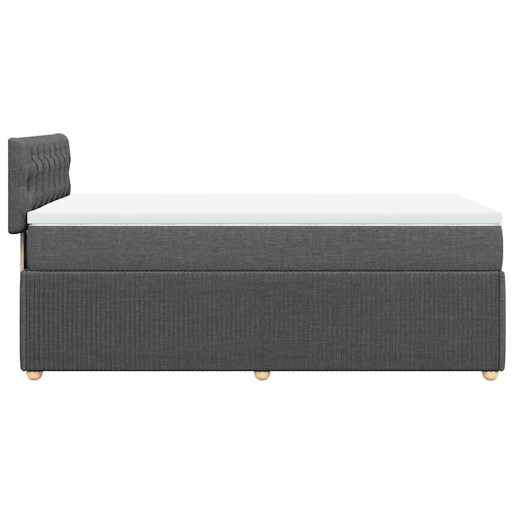 Giroletto a Molle con Materasso Grigio Scuro 100x200 cm Tessuto