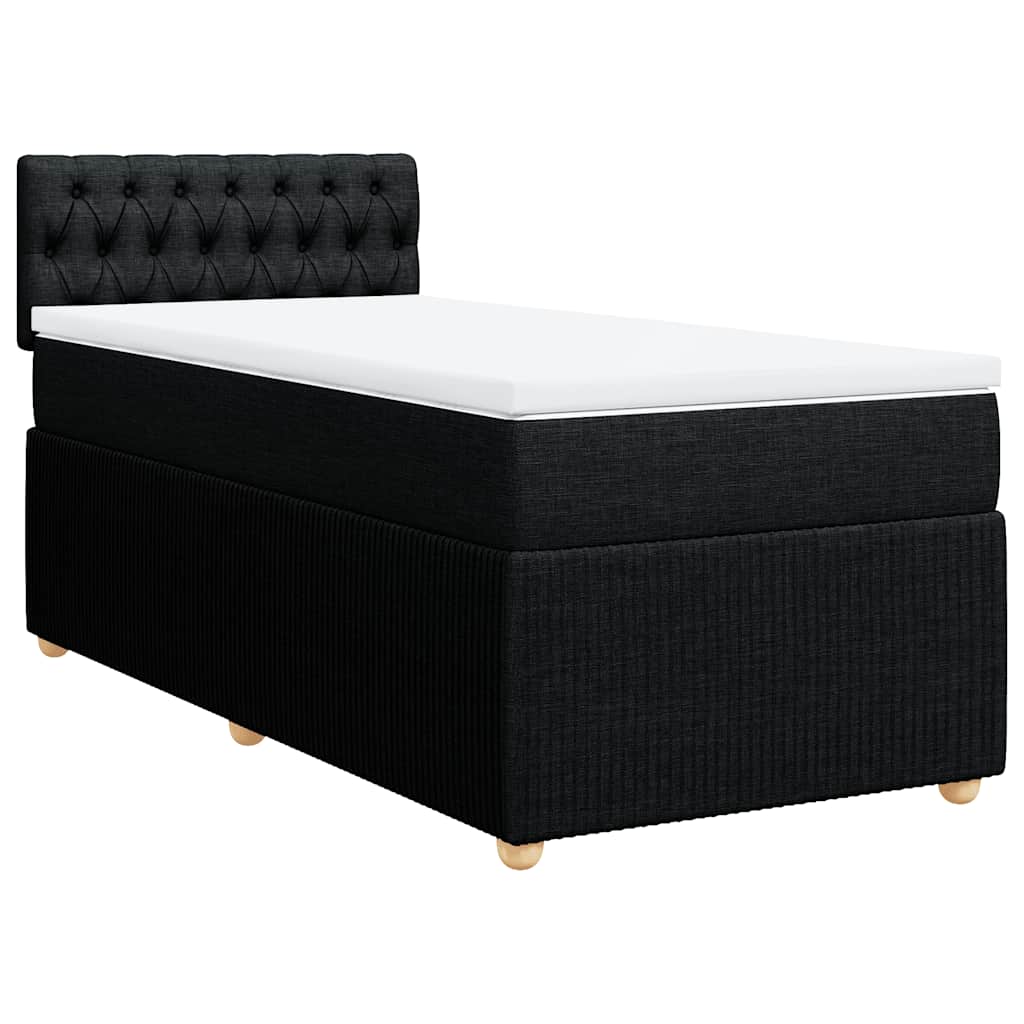 Giroletto a Molle con Materasso Nero 100x200 cm in Tessuto