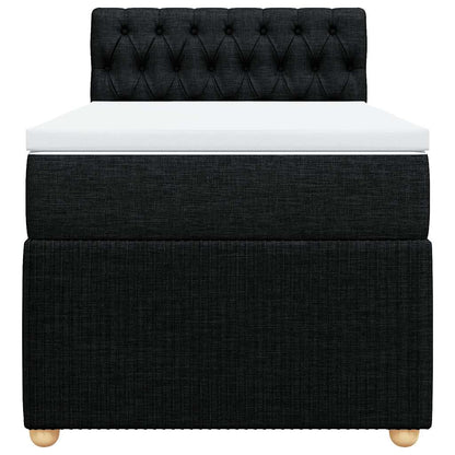 Giroletto a Molle con Materasso Nero 100x200 cm in Tessuto