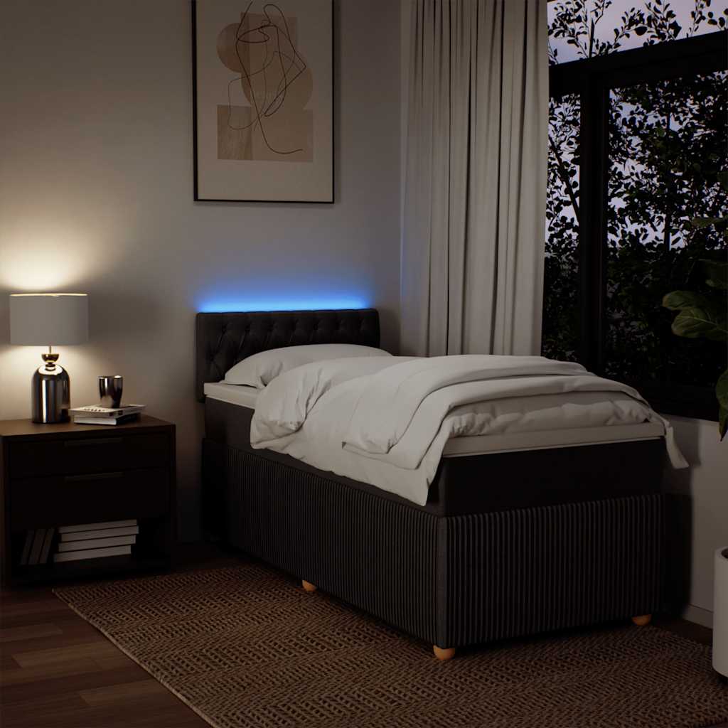 Giroletto a Molle con Materasso Marrone Scuro 100x200cm Tessuto - homemem39