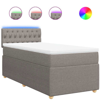 Giroletto a Molle con Materasso Tortora 100x200 cm in Tessuto | homemem39