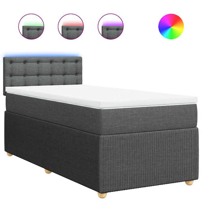 Giroletto a Molle con Materasso Grigio Scuro 100x200 cm Tessuto | homemem39
