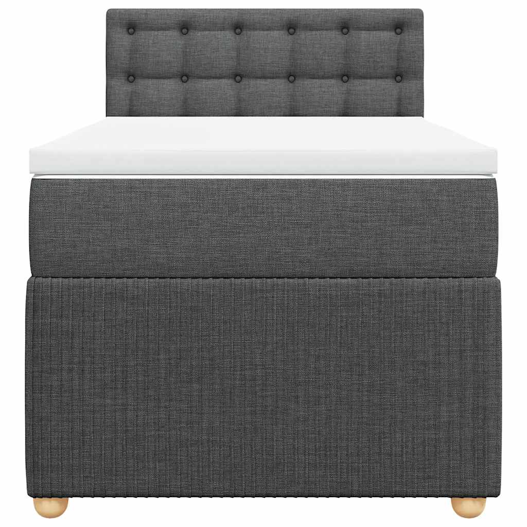 Giroletto a Molle con Materasso Grigio Scuro 100x200 cm Tessuto