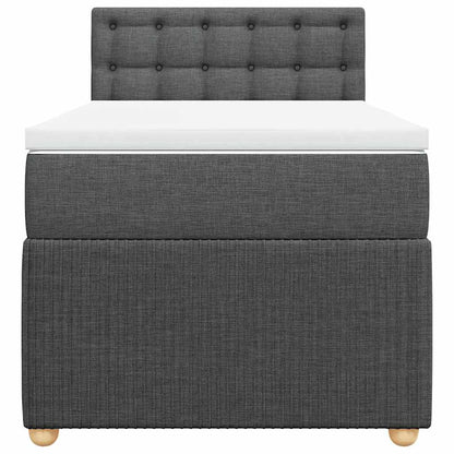 Giroletto a Molle con Materasso Grigio Scuro 100x200 cm Tessuto