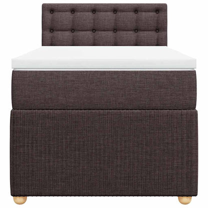 Giroletto a Molle con Materasso Marrone Scuro 100x200cm Tessuto | homemem39