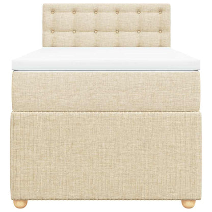 Giroletto a Molle con Materasso Crema 100x200 cm in Tessuto - homemem39