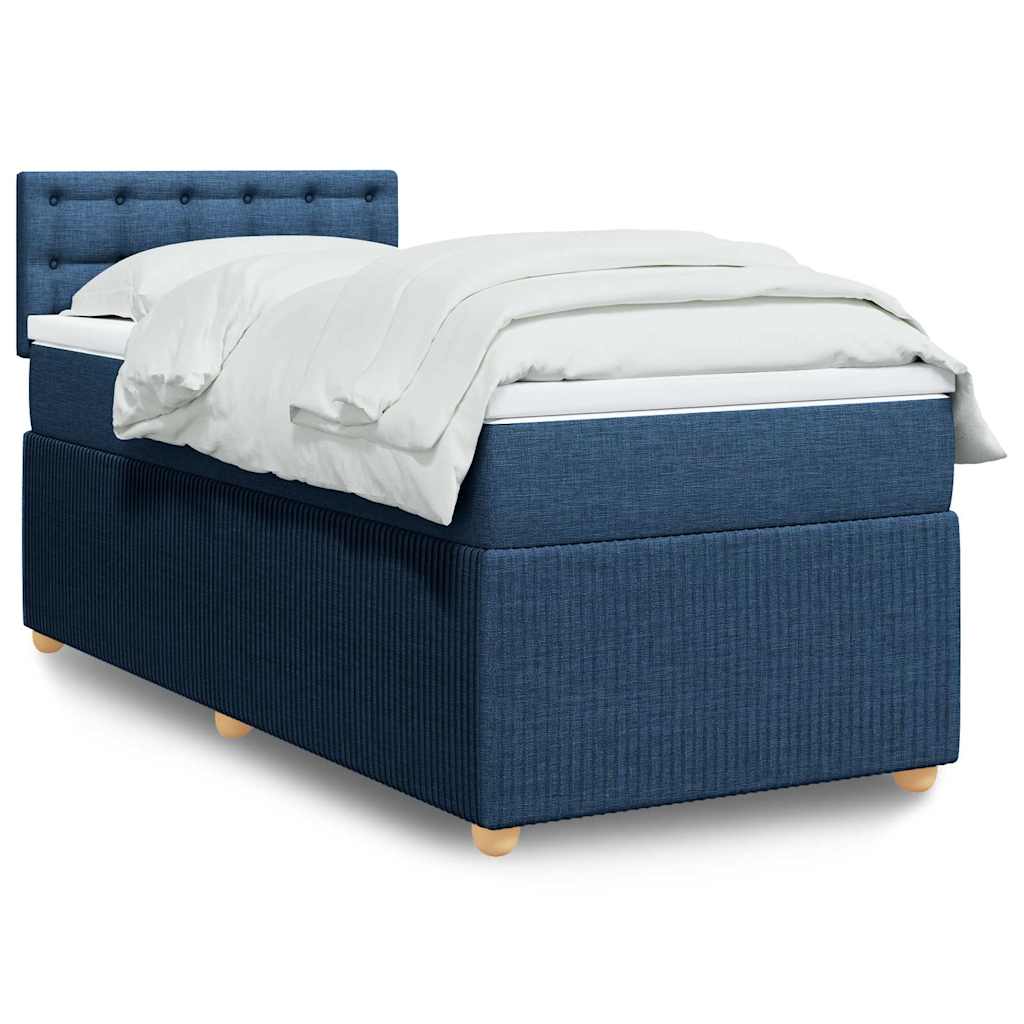 Giroletto a Molle con Materasso Blu 100x200 cm in Tessuto | homemem39