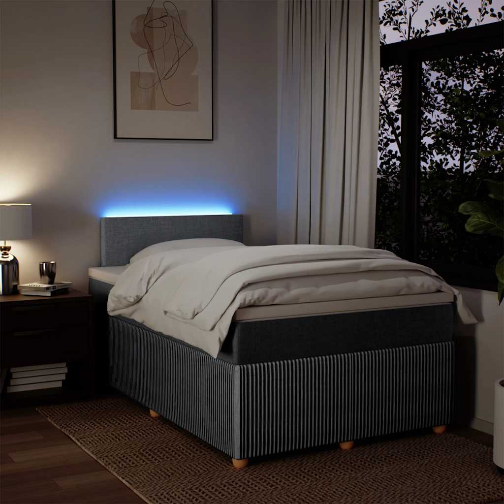 Giroletto a Molle con Materasso Grigio Chiaro 120x190cm Tessuto - homemem39