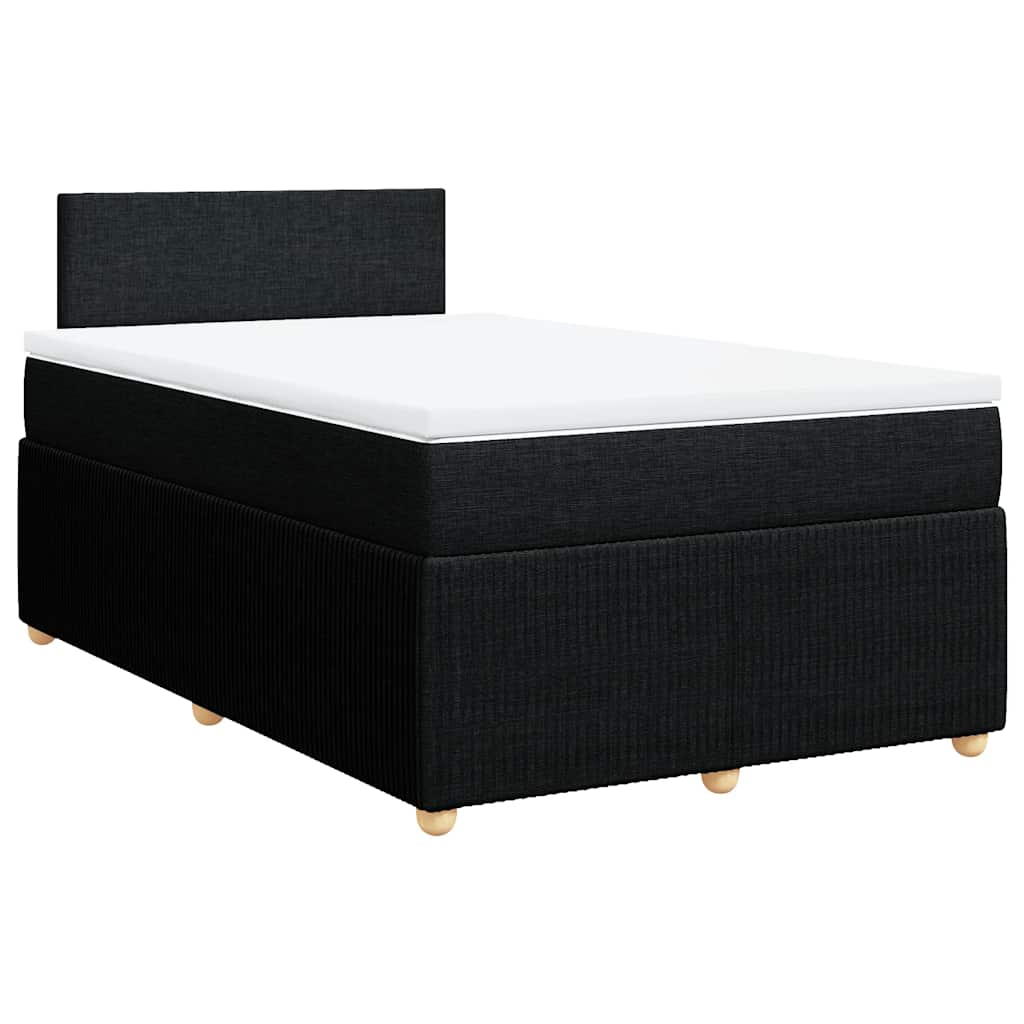 Giroletto a Molle con Materasso Nero 120x190 cm in Tessuto