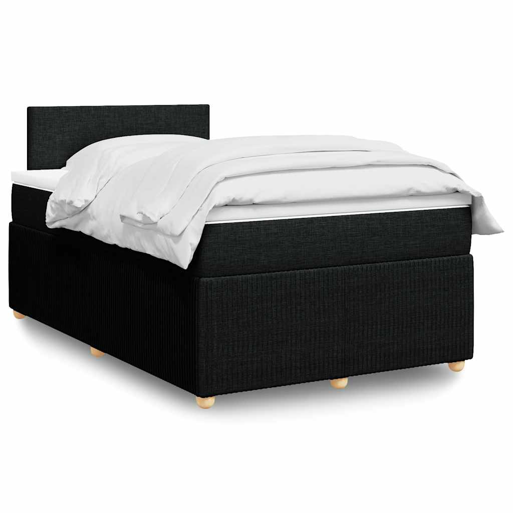 Giroletto a Molle con Materasso Nero 120x190 cm in Tessuto