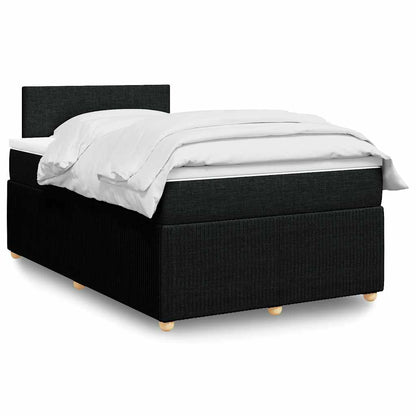Giroletto a Molle con Materasso Nero 120x190 cm in Tessuto