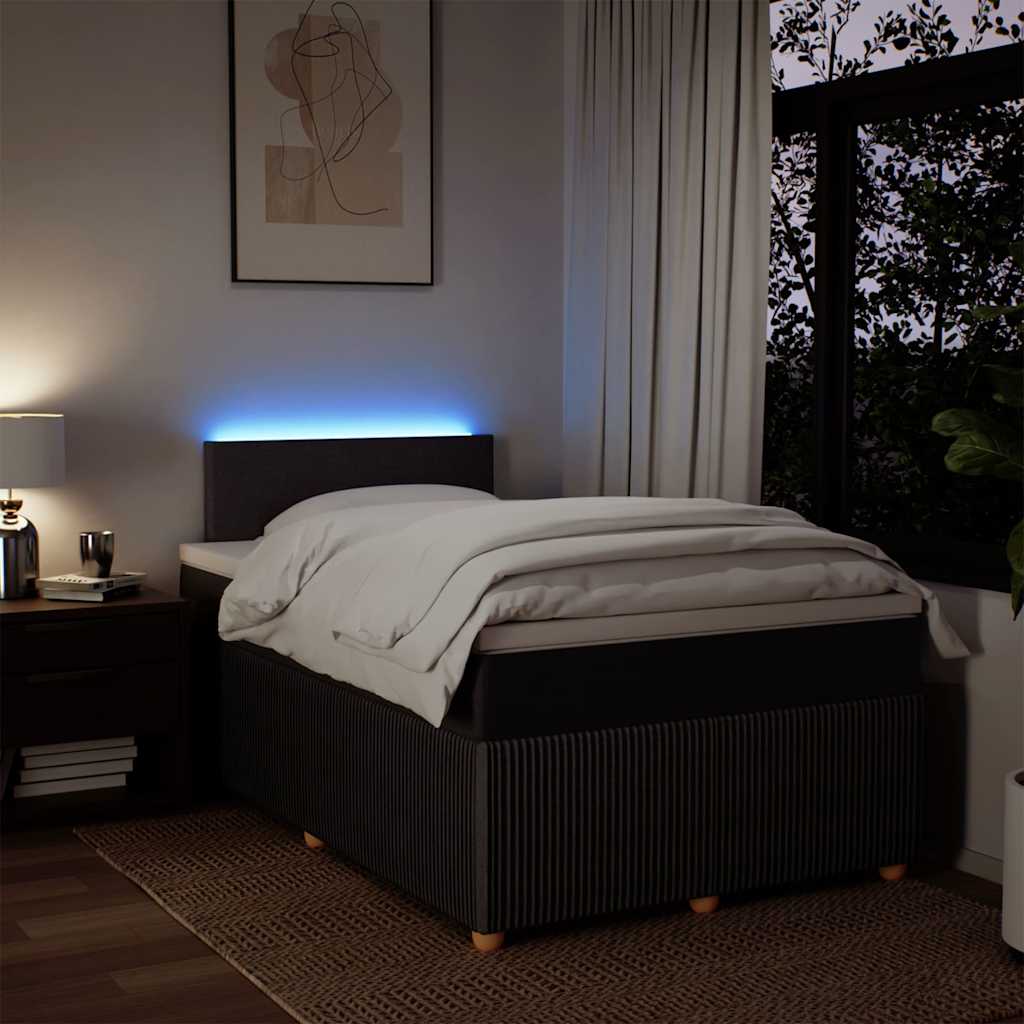 Giroletto a Molle con Materasso Marrone Scuro 120x190cm Tessuto - homemem39