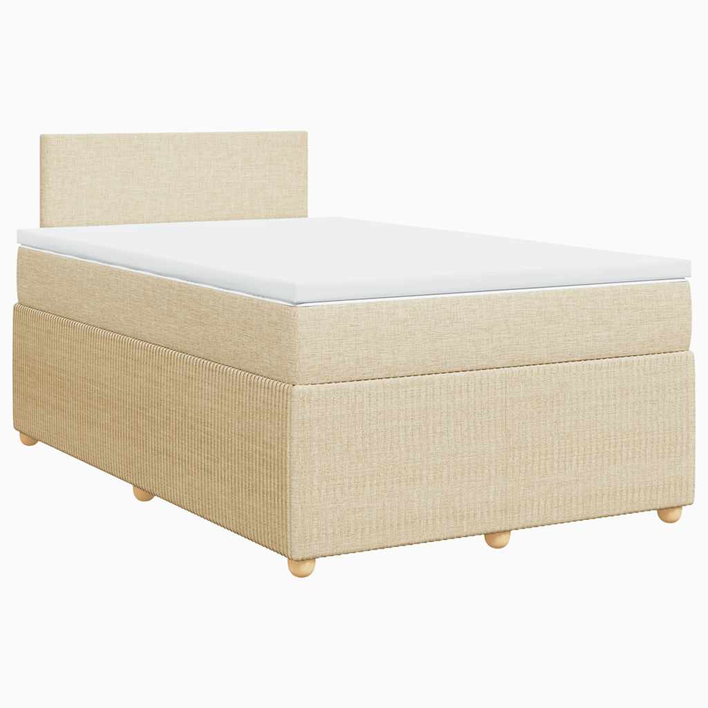 Giroletto a Molle con Materasso Crema 120x190 cm in Tessuto