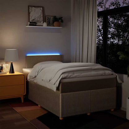 Giroletto a Molle con Materasso Crema 120x190 cm in Tessuto - homemem39