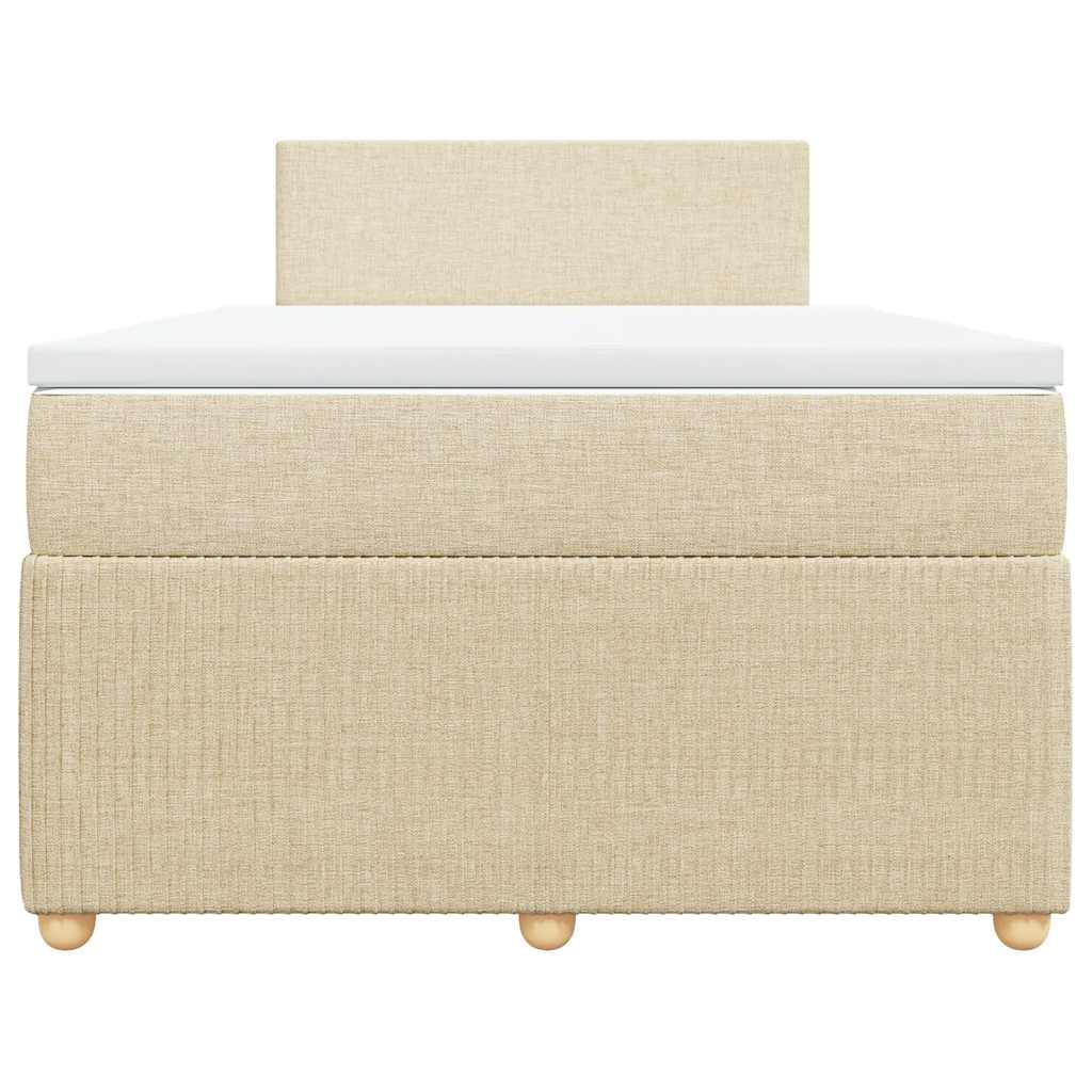 Giroletto a Molle con Materasso Crema 120x190 cm in Tessuto