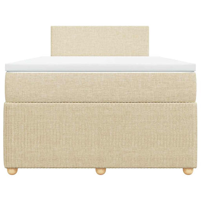 Giroletto a Molle con Materasso Crema 120x190 cm in Tessuto