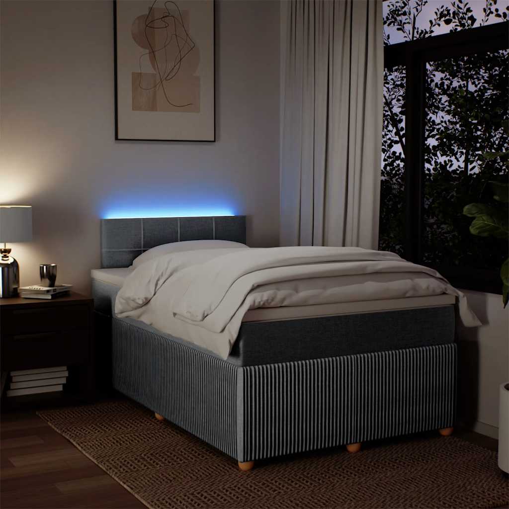 Giroletto a Molle con Materasso Grigio Chiaro 120x190cm Tessuto - homemem39