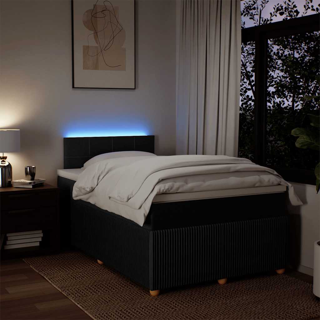 Giroletto a Molle con Materasso Nero 120x190 cm in Tessuto - homemem39