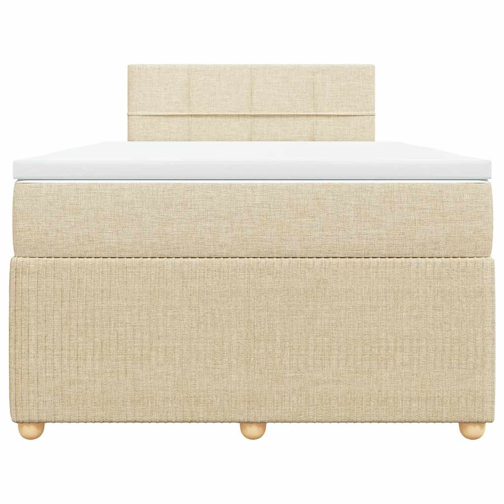 Giroletto a Molle con Materasso Crema 120x190 cm in Tessuto