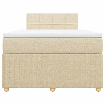 Giroletto a Molle con Materasso Crema 120x190 cm in Tessuto