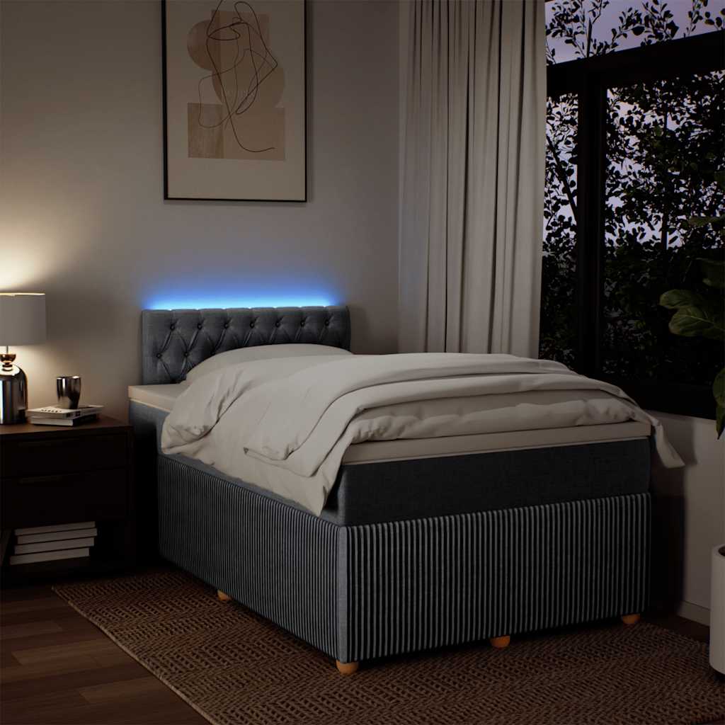 Giroletto a Molle con Materasso Grigio Chiaro 120x190cm Tessuto - homemem39