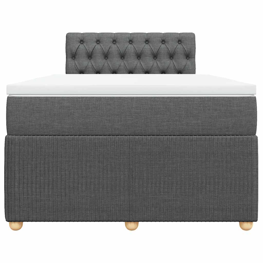 Giroletto a Molle con Materasso Grigio Scuro 120x190cm Tessuto