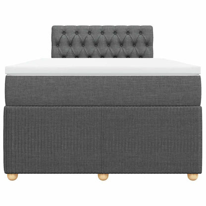 Giroletto a Molle con Materasso Grigio Scuro 120x190cm Tessuto