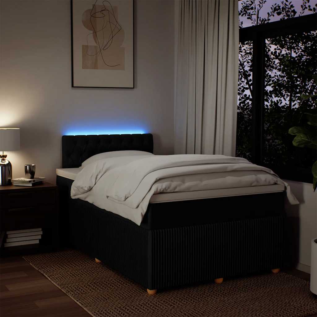 Giroletto a Molle con Materasso Nero 120x190 cm in Tessuto - homemem39