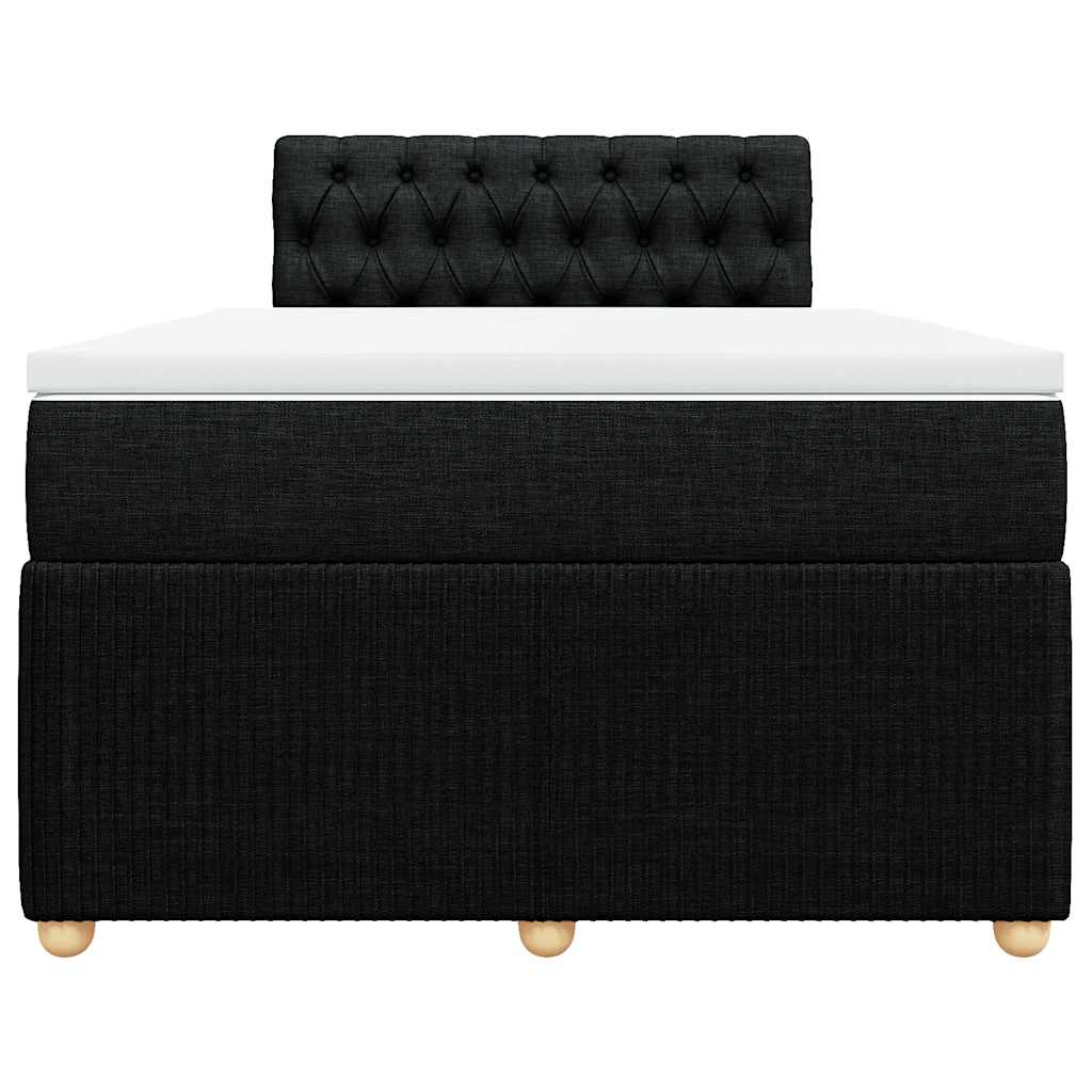 Giroletto a Molle con Materasso Nero 120x190 cm in Tessuto
