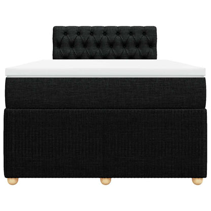 Giroletto a Molle con Materasso Nero 120x190 cm in Tessuto