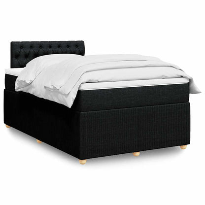 Giroletto a Molle con Materasso Nero 120x190 cm in Tessuto