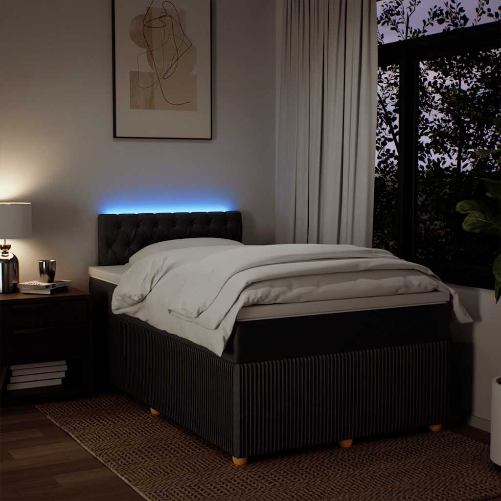 Giroletto a Molle con Materasso Marrone Scuro 120x190cm Tessuto - homemem39