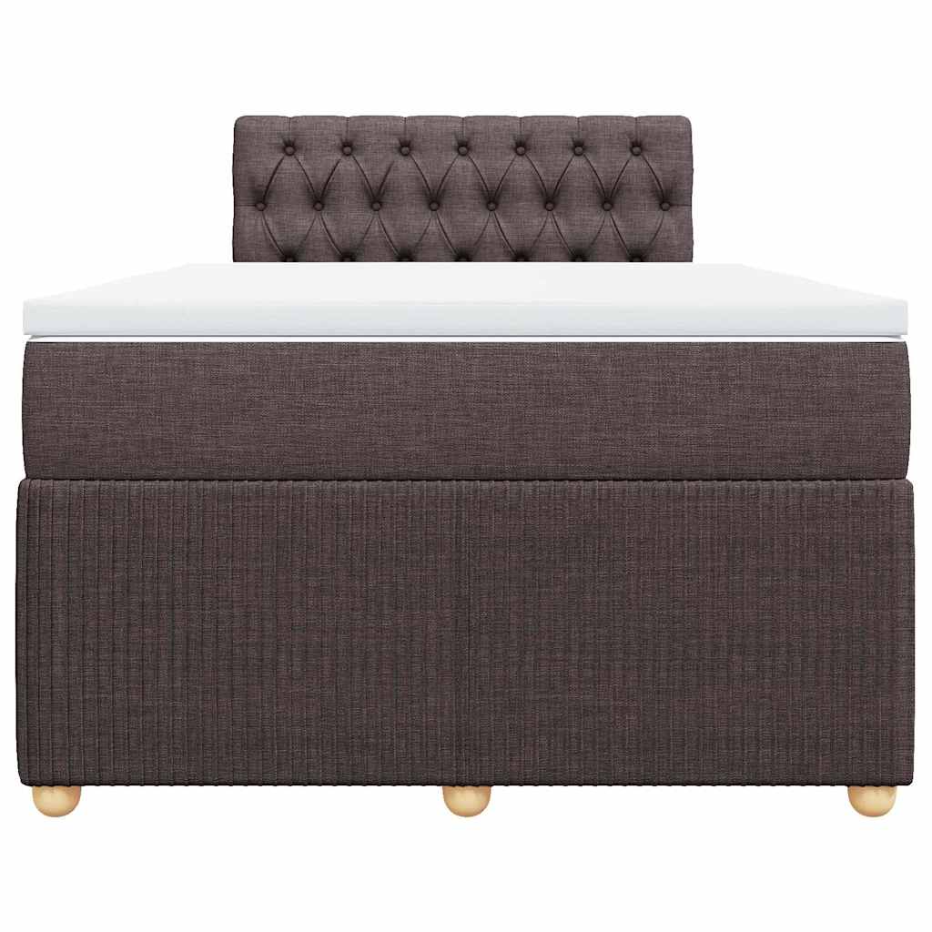 Giroletto a Molle con Materasso Marrone Scuro 120x190cm Tessuto
