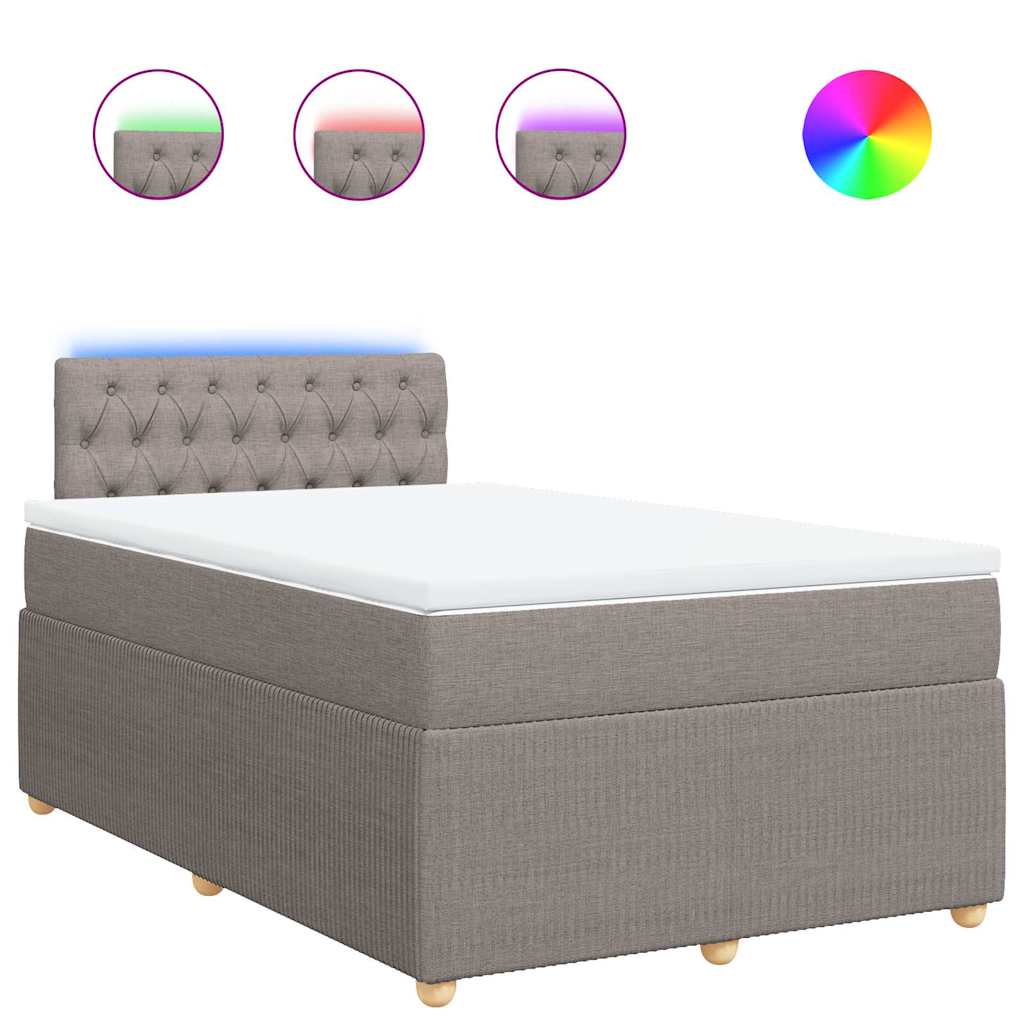 Giroletto a Molle con Materasso Tortora 120x190 cm in Tessuto - homemem39