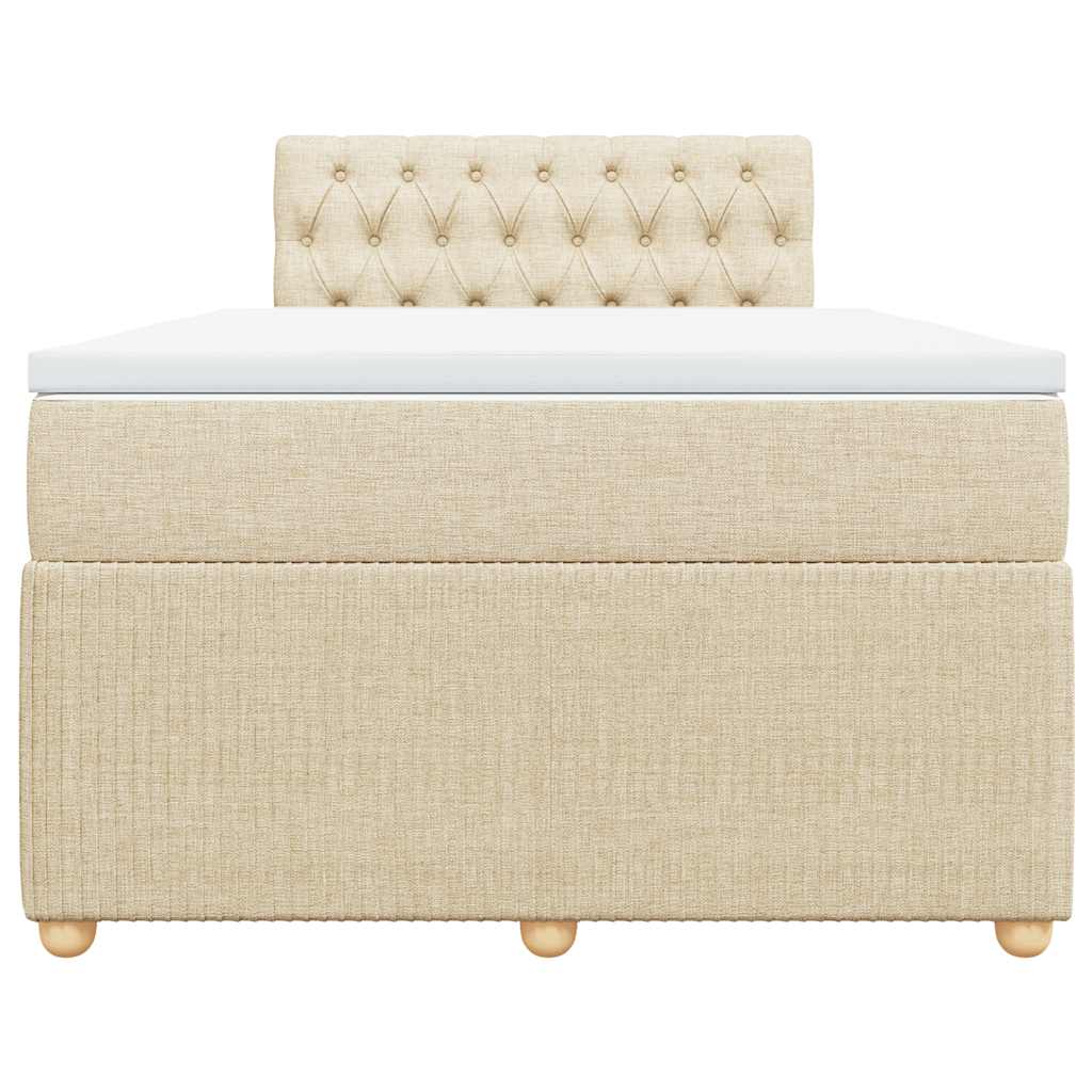 Giroletto a Molle con Materasso Crema 120x190 cm in Tessuto - homemem39