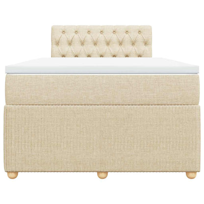 Giroletto a Molle con Materasso Crema 120x190 cm in Tessuto - homemem39