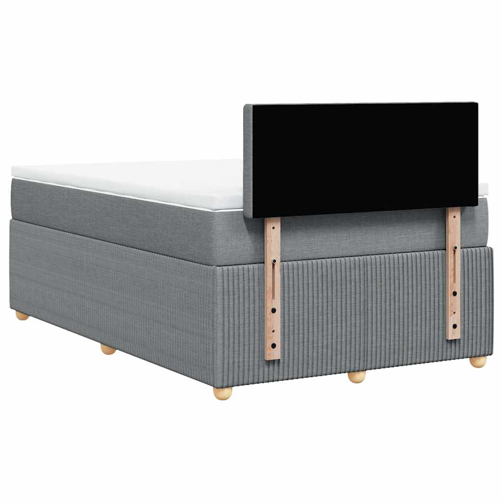 Giroletto a Molle con Materasso Grigio Chiaro 120x190cm Tessuto