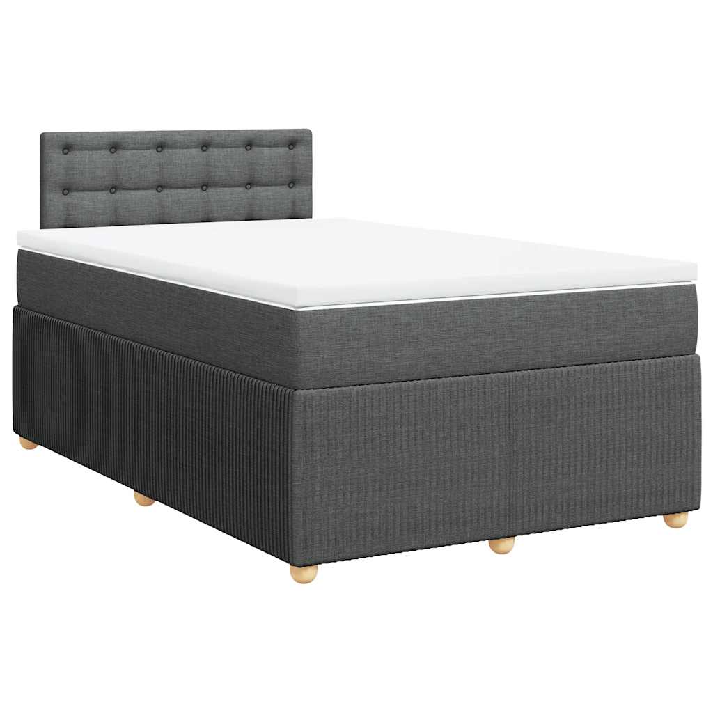 Giroletto a Molle con Materasso Grigio Scuro 120x190cm Tessuto