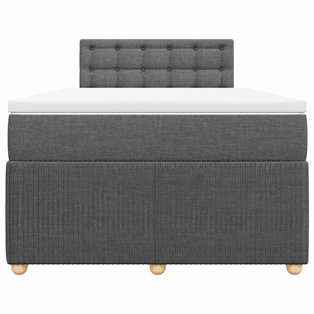 Giroletto a Molle con Materasso Grigio Scuro 120x190cm Tessuto