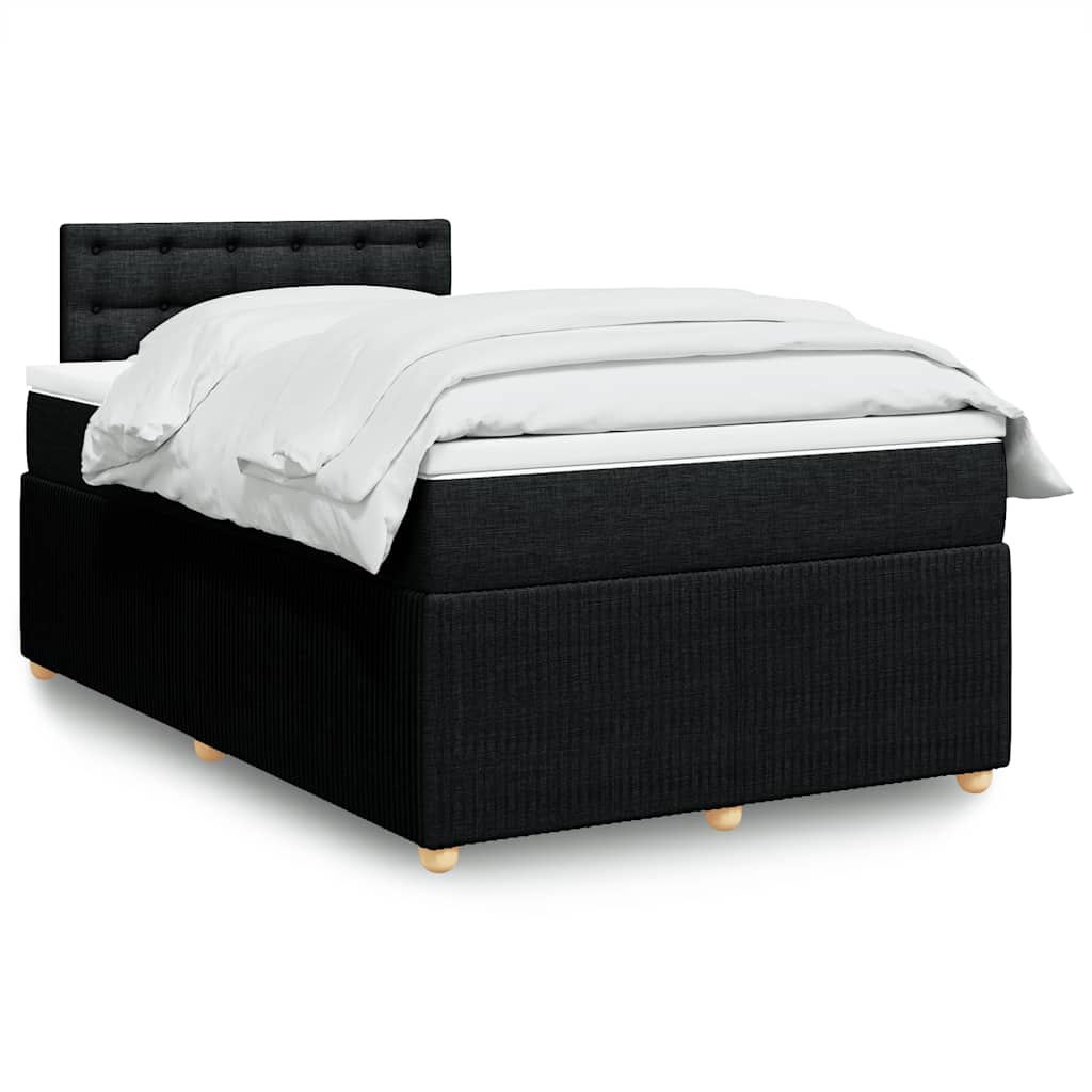 Giroletto a Molle con Materasso Nero 120x190 cm in Tessuto