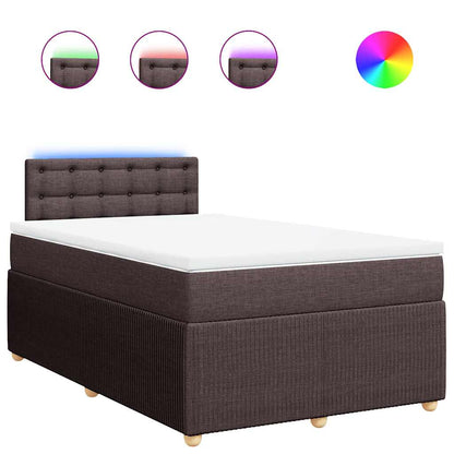 Giroletto a Molle con Materasso Marrone Scuro 120x190cm Tessuto | homemem39