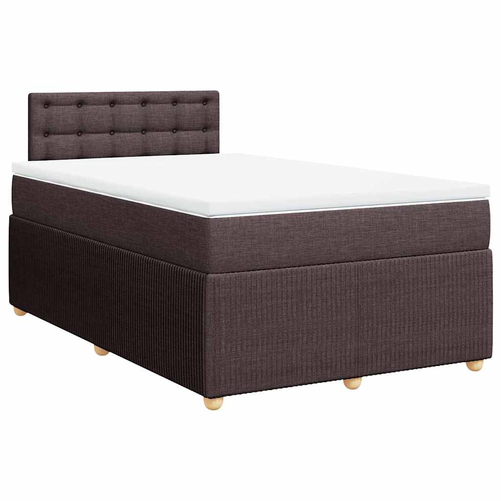 Giroletto a Molle con Materasso Marrone Scuro 120x190cm Tessuto | homemem39
