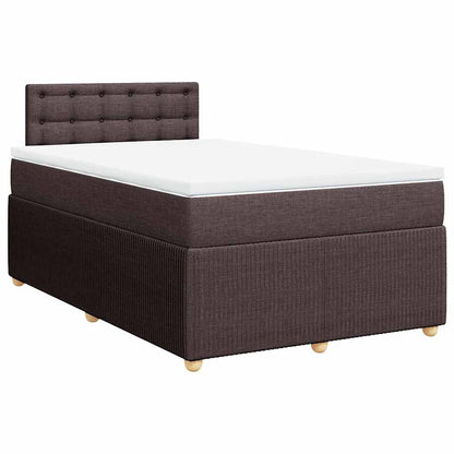 Giroletto a Molle con Materasso Marrone Scuro 120x190cm Tessuto | homemem39