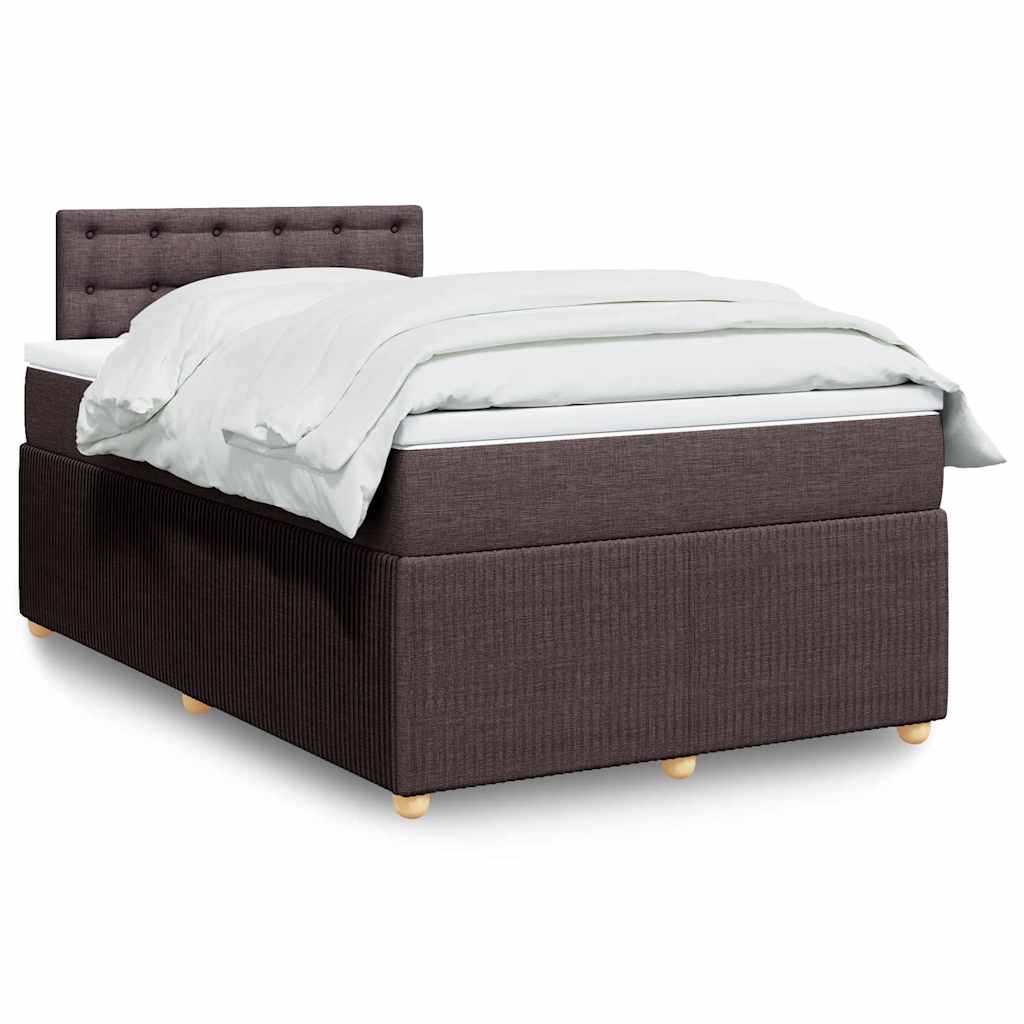 Giroletto a Molle con Materasso Marrone Scuro 120x190cm Tessuto | homemem39