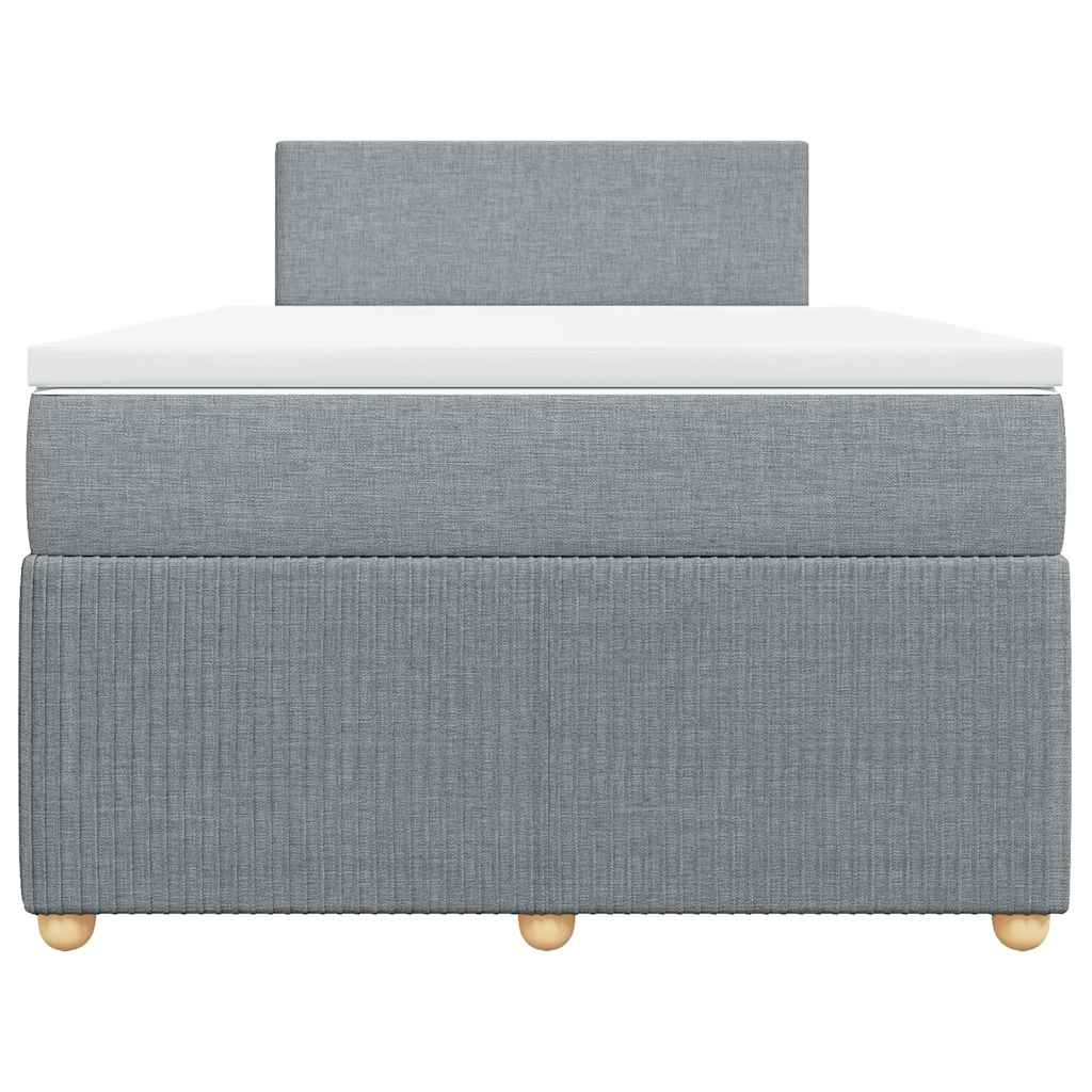 Giroletto a Molle con Materasso Grigio Chiaro 120x200cm Tessuto